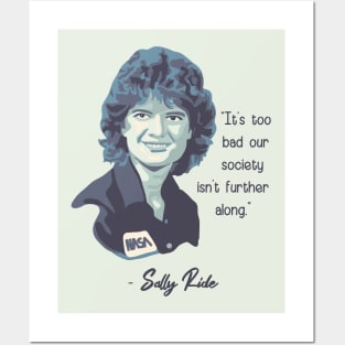 Sally Ride Portrait and Quote Posters and Art